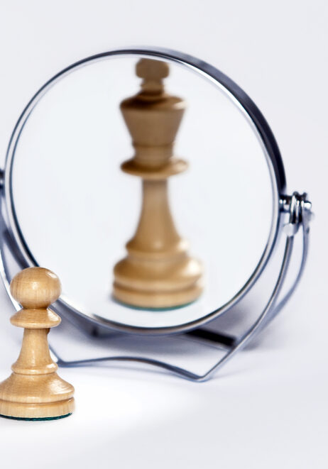 chess pawn, contrast, mirror reflection, chess king